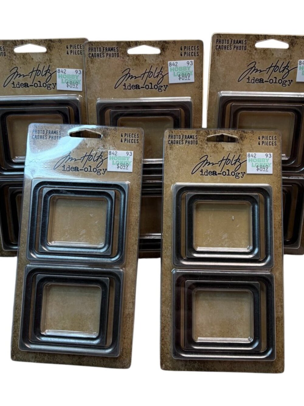 Tim Holtz Idea-ology 4 Piece Metal Photo  Frames NIP Lot of 5